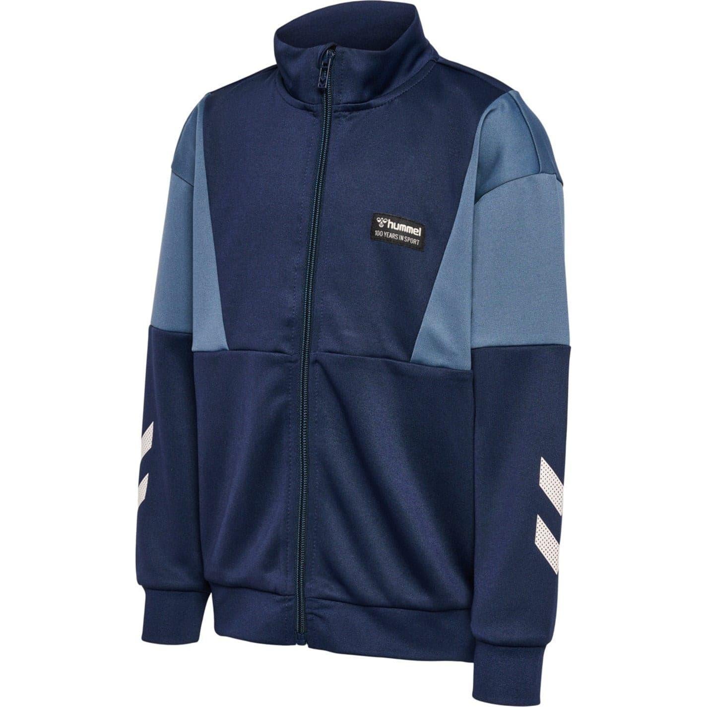 Black - Back - Hummel Childrens-Kids Marty Colour Block Mock Neck Track Jacket
