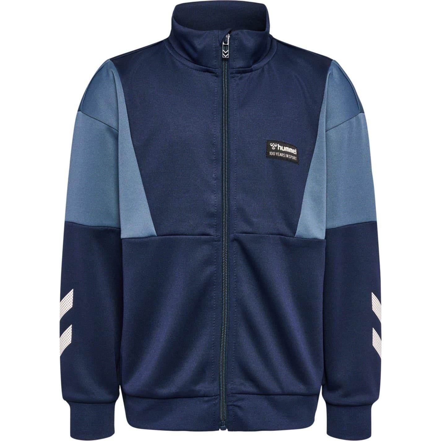 Black - Front - Hummel Childrens-Kids Marty Colour Block Mock Neck Track Jacket
