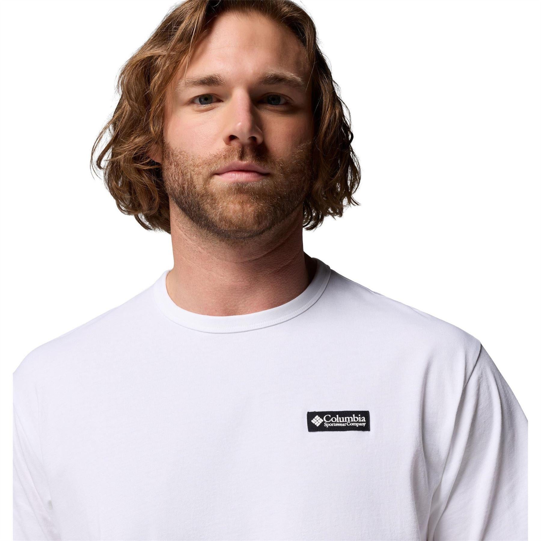 White - Side - Columbia Mens CSC Mountain Heavyweight T-Shirt