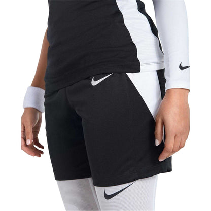 Black-White - Side - Nike Womens-Ladies Team Basketball Shorts
