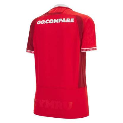 Red - Back - Macron Womens-Ladies 2025-26 Wales RU Home Shirt
