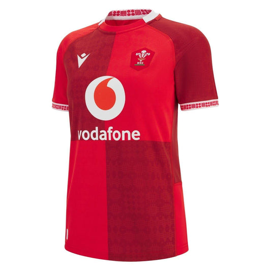 Red - Front - Macron Womens-Ladies 2025-26 Wales RU Home Shirt