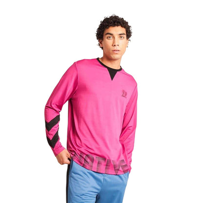 Pink-Black - Front - Native Youth Mens Geller Genie Long-Sleeved T-Shirt