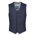 Navy - Front - Guide London Mens Italian Cotton Blend Waistcoat