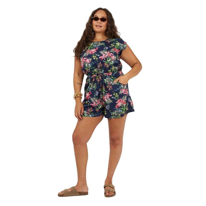 Floral - Lifestyle - Brave Soul Womens-Ladies Floral Pattern Plus Playsuit