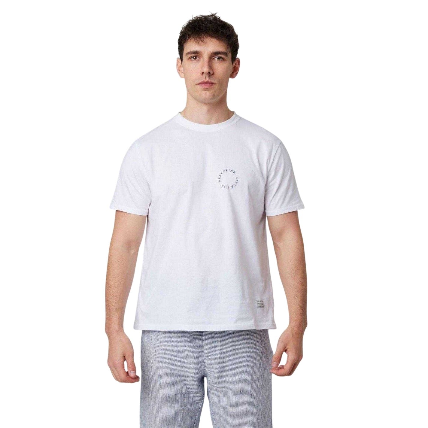 White - Lifestyle - Peregrine Mens Back Print Cotton T-Shirt