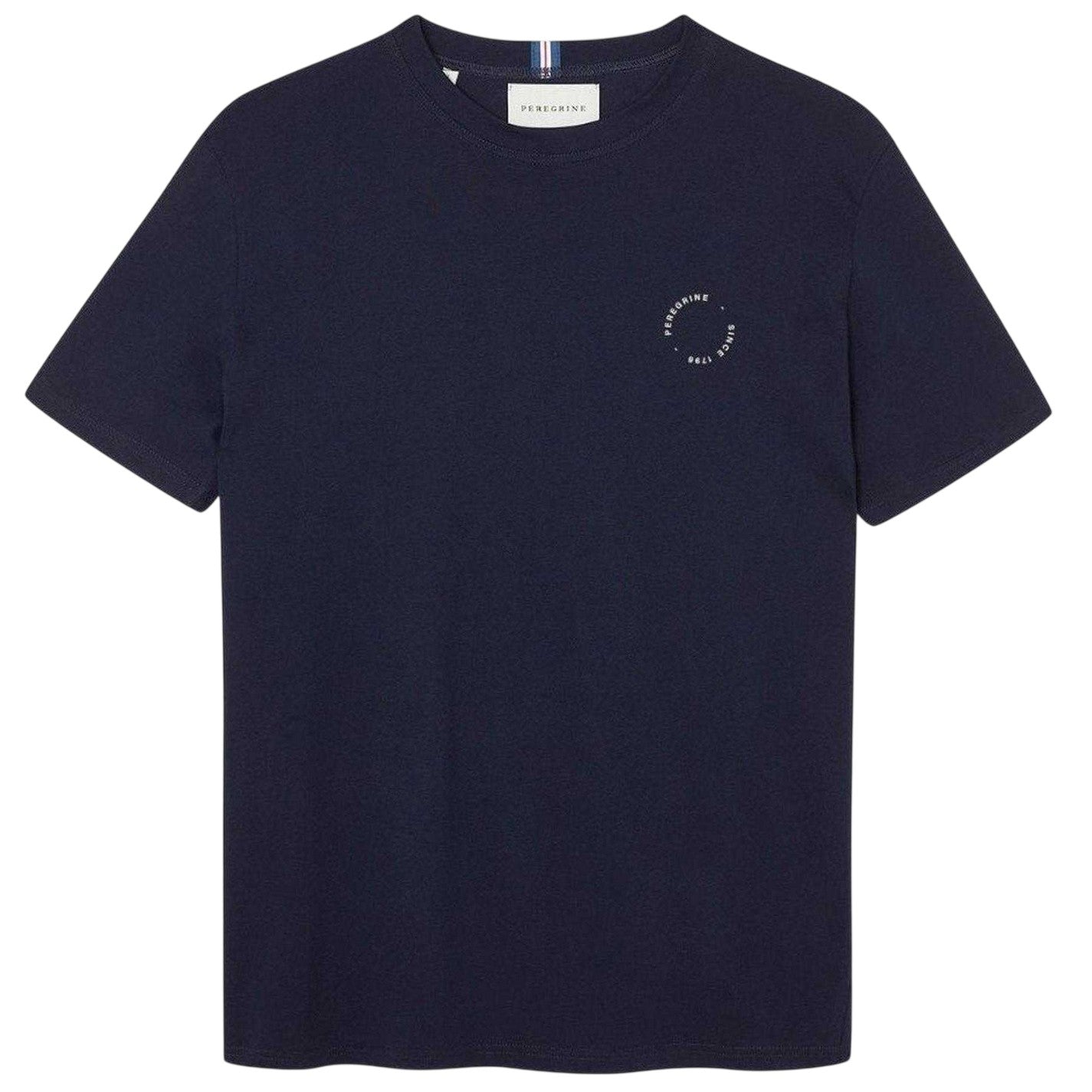 Navy - Front - Peregrine Mens Back Print Cotton T-Shirt