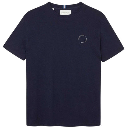 Navy - Front - Peregrine Mens Back Print Cotton T-Shirt