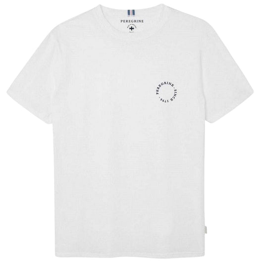 White - Front - Peregrine Mens Back Print Cotton T-Shirt