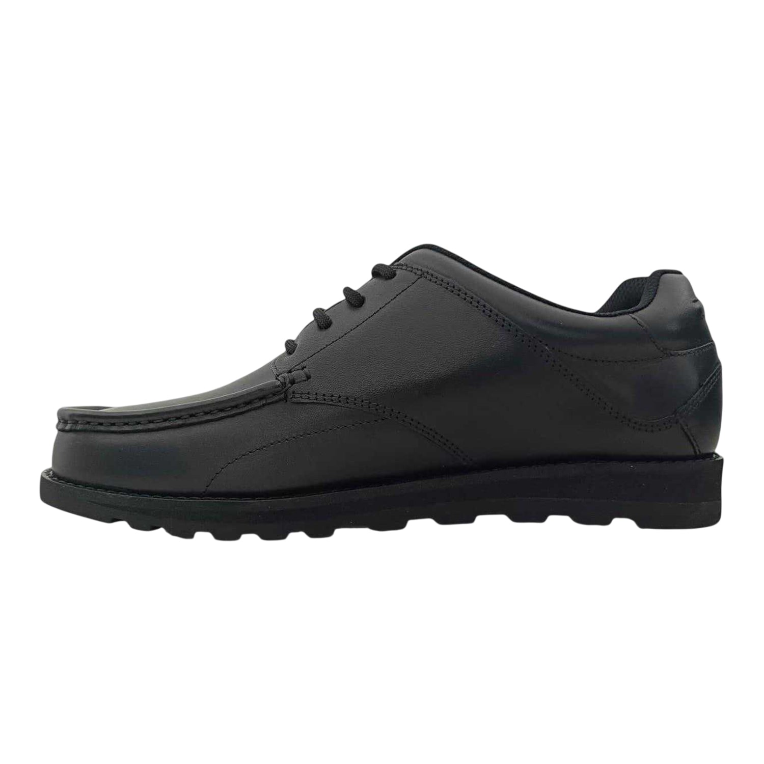 Black - Side - Pretty Green Mens Brogue Detailing Leather Shoes