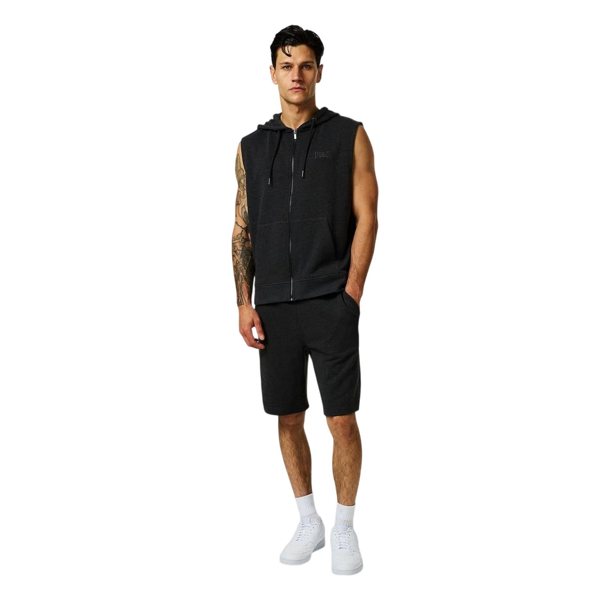 Charcoal Marl - Pack Shot - Everlast Mens Box Cotton Shorts