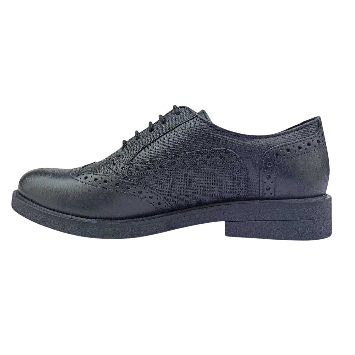 Black - Back - Firetrap Womens-Ladies Barbra Low Block Heel Brogues