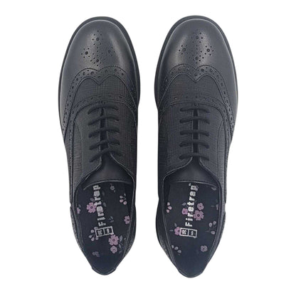Black - Lifestyle - Firetrap Womens-Ladies Barbra Low Block Heel Brogues