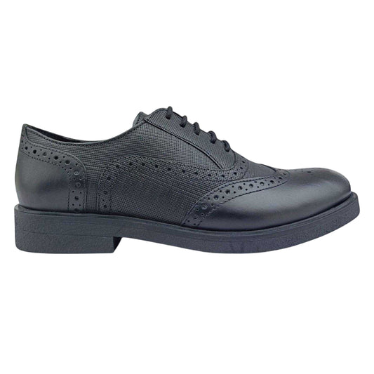 Black - Front - Firetrap Womens-Ladies Barbra Low Block Heel Brogues