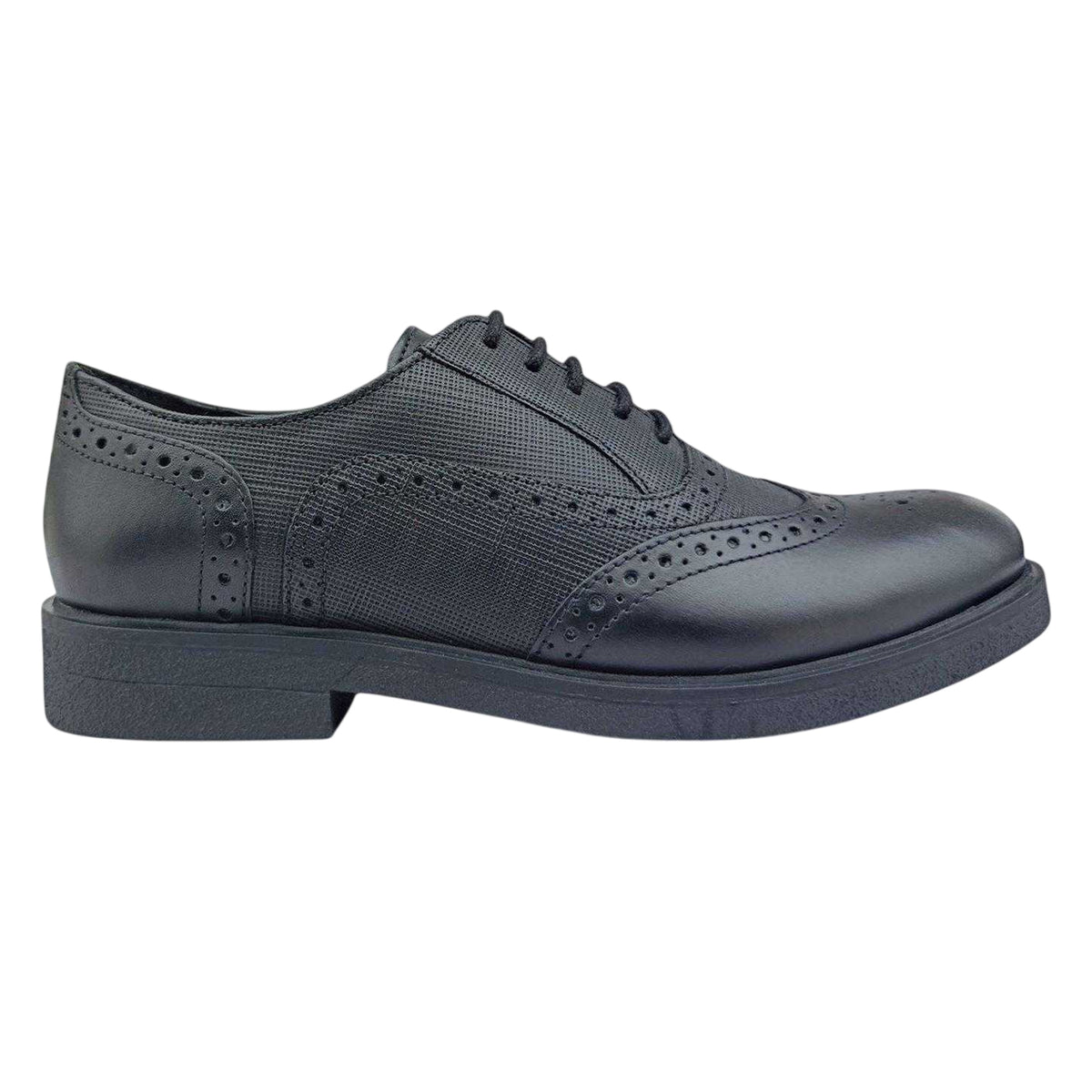 Black - Front - Firetrap Womens-Ladies Barbra Low Block Heel Brogues