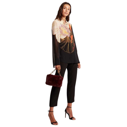 Black - Pack Shot - Ted Baker Womens-Ladies Floral Long-Sleeved Blouse