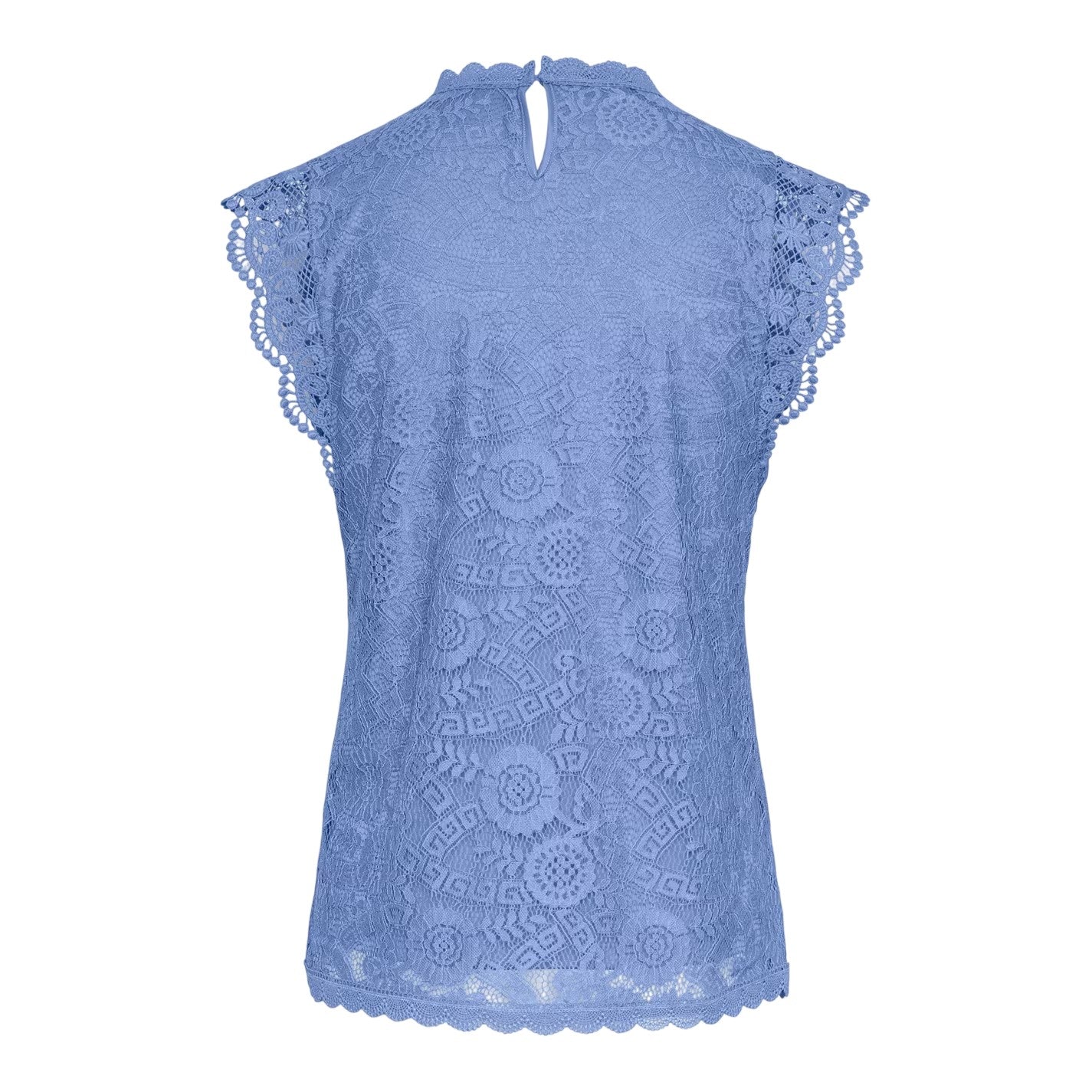 Hydrangea - Back - Pieces Womens-Ladies Lace High-Neck Regular Sleeveless Blouse