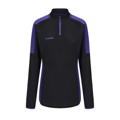 Black - Front - Sondico Womens-Ladies Logo Drill Top