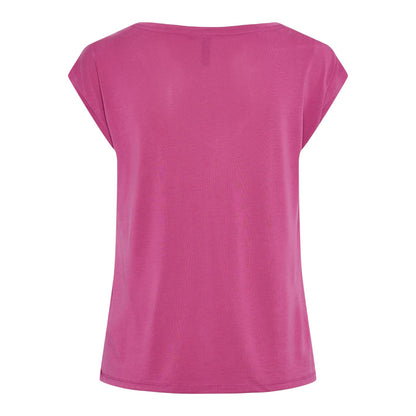 Festival Fuchsia - Back - Pieces Womens-Ladies Pckamala Knitted V Neck T-Shirt