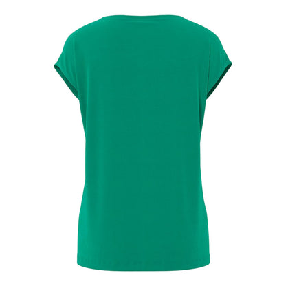 Pepper Green - Back - Pieces Womens-Ladies Pckamala Knitted V Neck T-Shirt