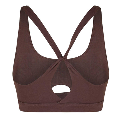 Espresso - Back - USA Womens-Ladies Pro Twisted Sports Bra