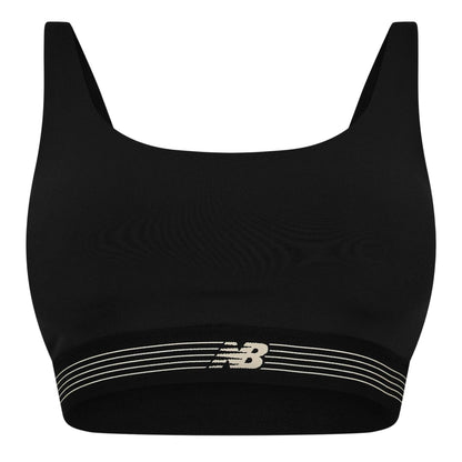 Black - Front - New Balance Womens-Ladies Logo Training Sports Bra