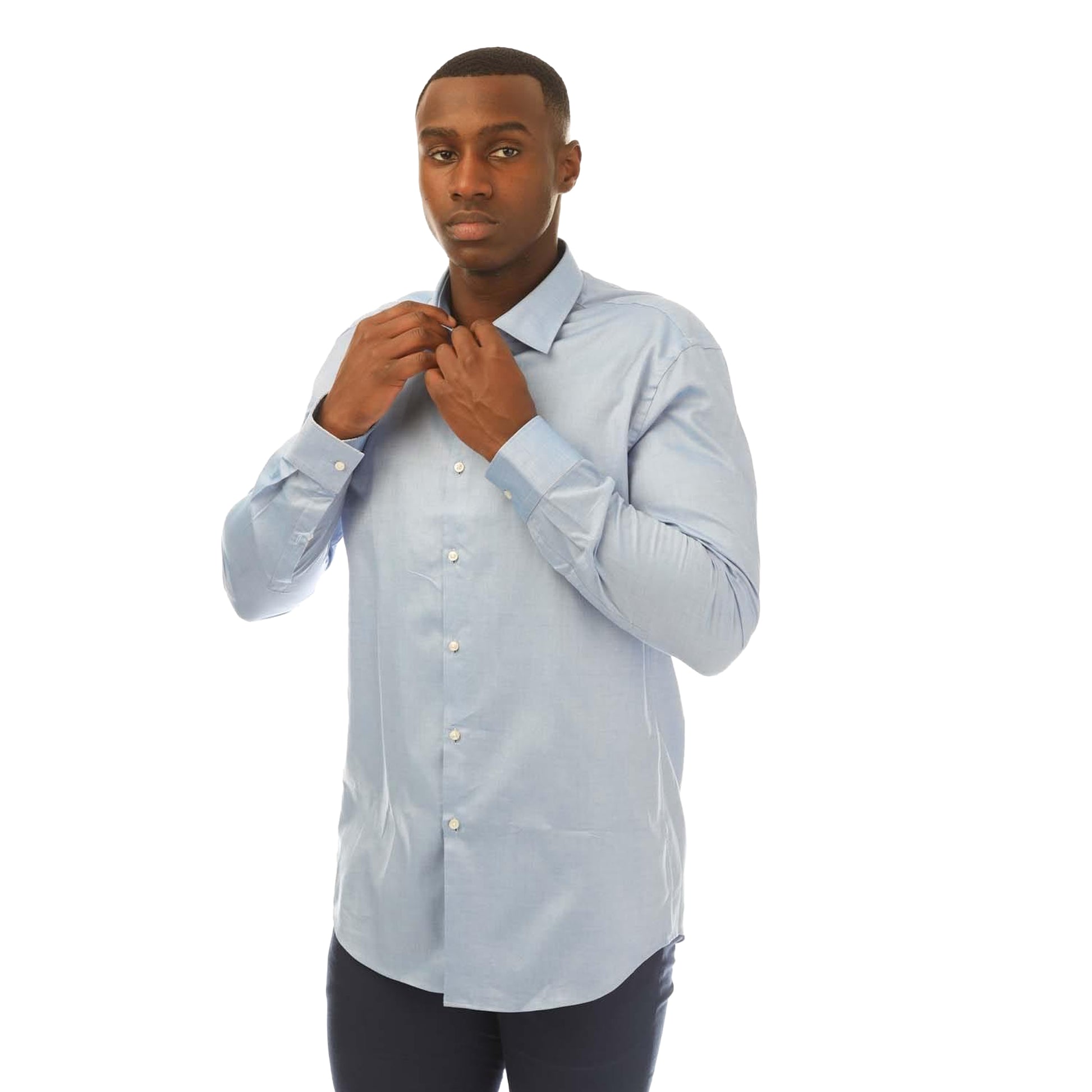 Light Blue - Side - Hugo Mens Koey Oxford Shirt