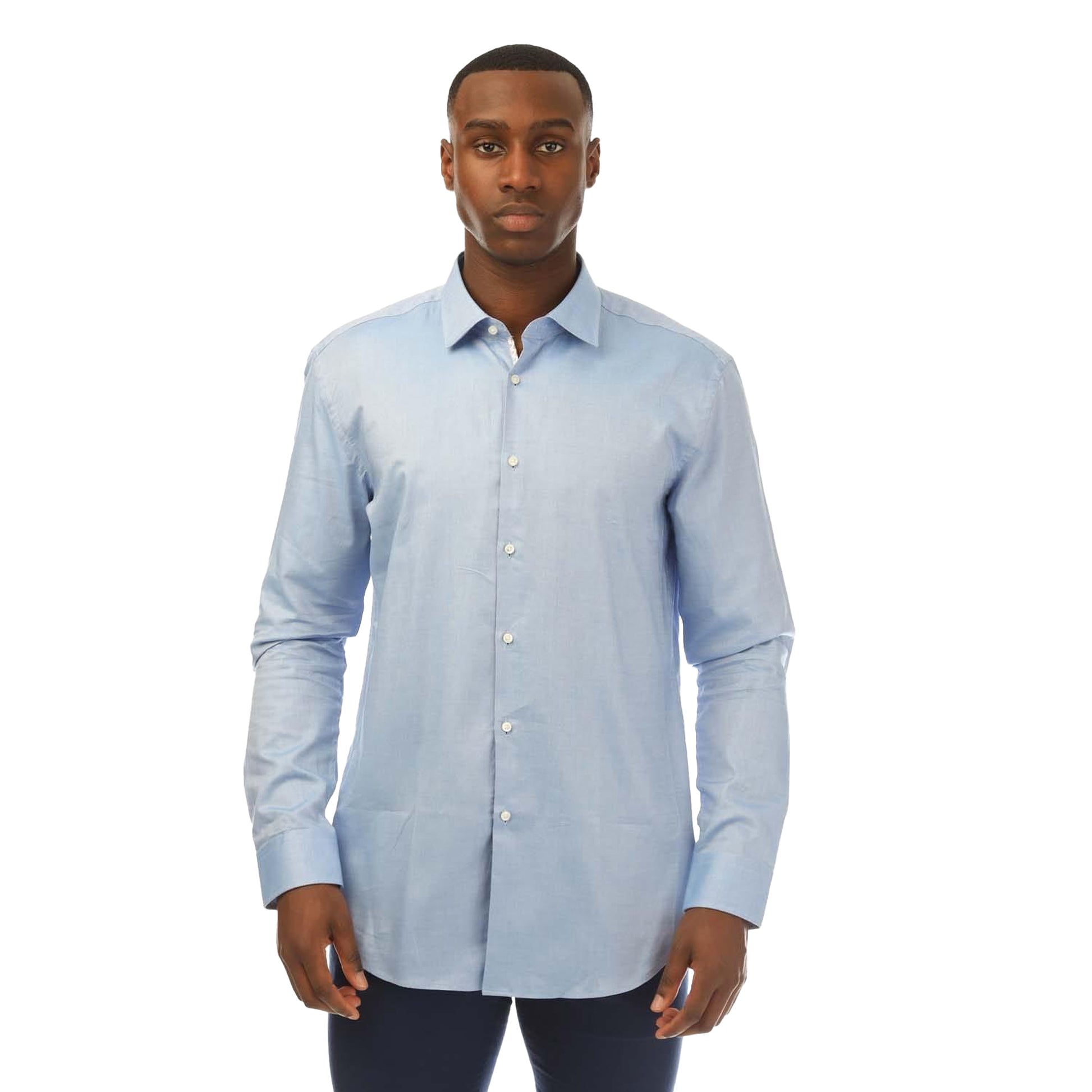Light Blue - Front - Hugo Mens Koey Oxford Shirt