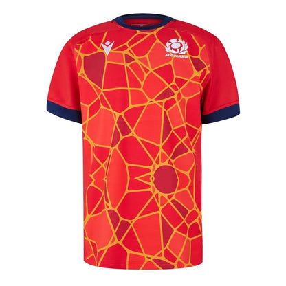 Red - Front - Macron Mens 2024 Scotland RU Training Jersey