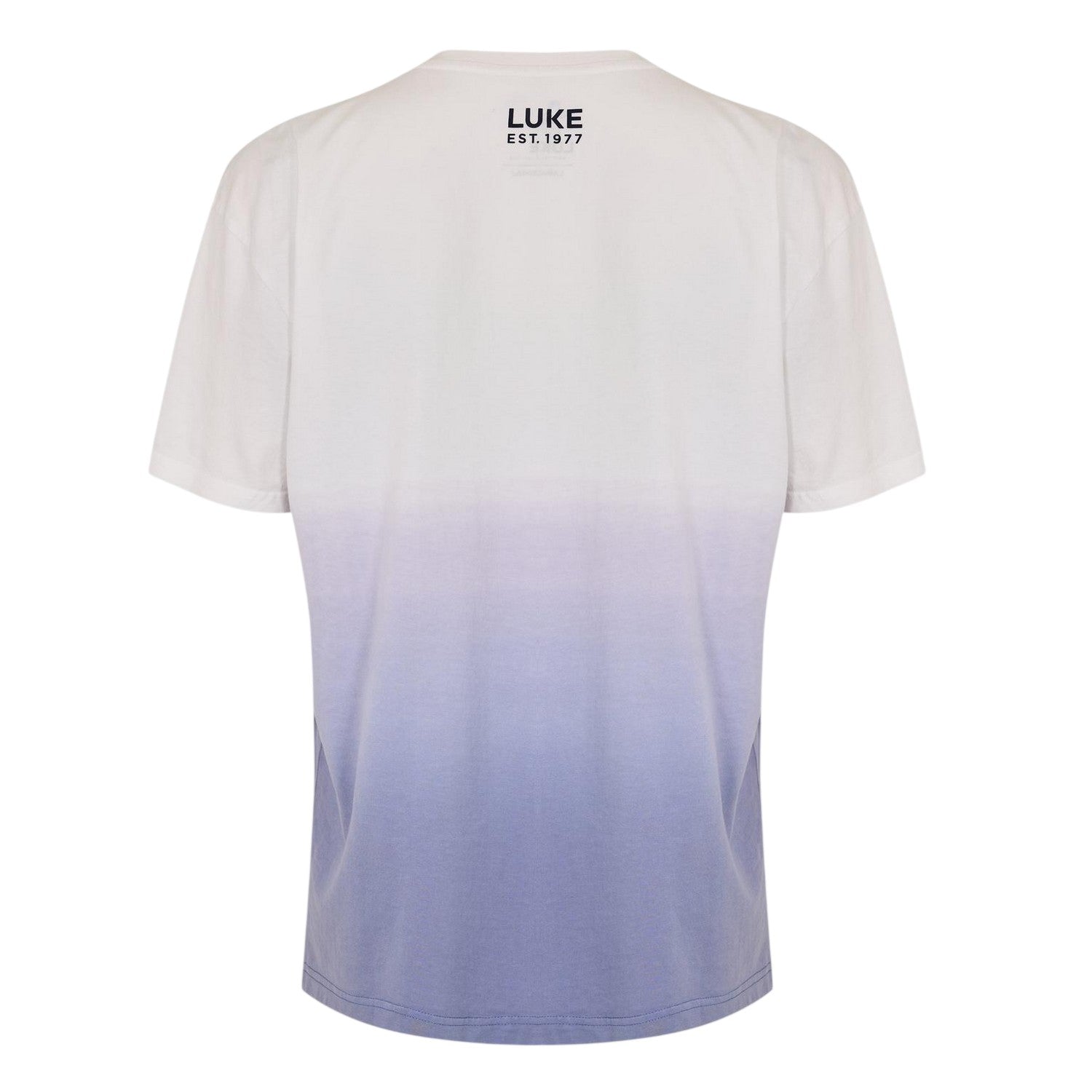 Navy - Back - Luke Mens Ombre Cotton Regular Short-Sleeved T-Shirt