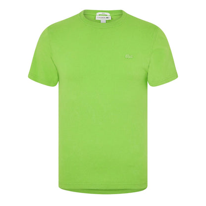 Green - Front - Lacoste Mens Logo Crew Neck Regular T-Shirt