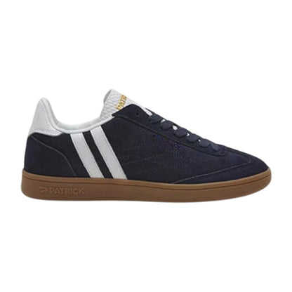 Navy-White-Gum - Front - Patrick Mens Lyon Leather Cupsole Trainers