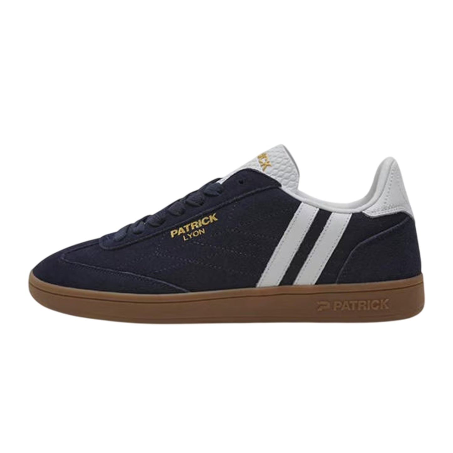 Navy-White-Gum - Back - Patrick Mens Lyon Leather Cupsole Trainers