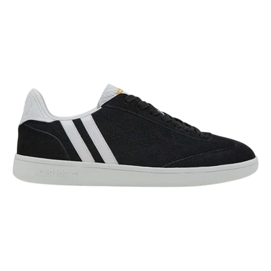 Black-White - Front - Patrick Mens Lyon Leather Cupsole Trainers