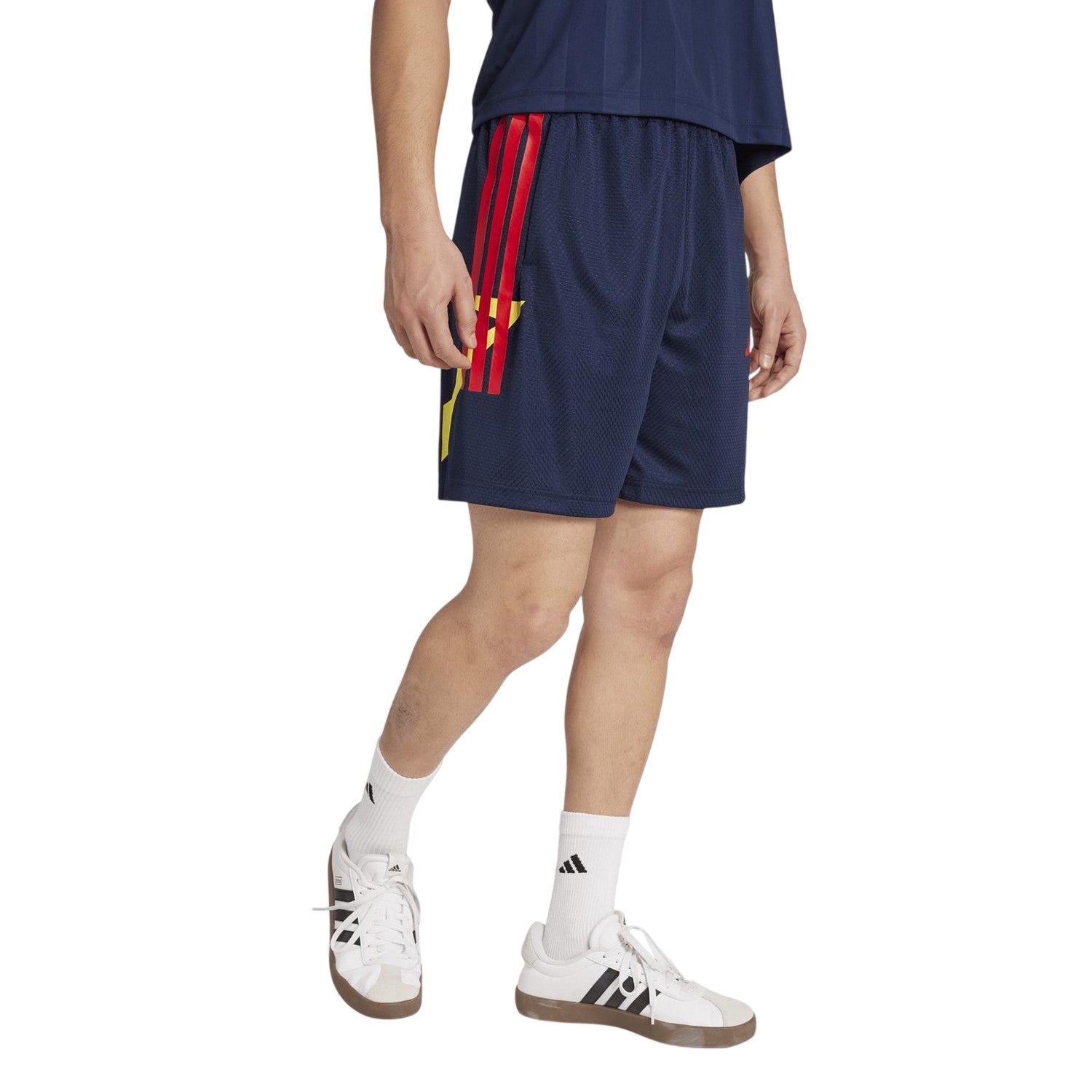 Navy-Red - Side - Adidas Mens House Of Tiro Nations Training Shorts