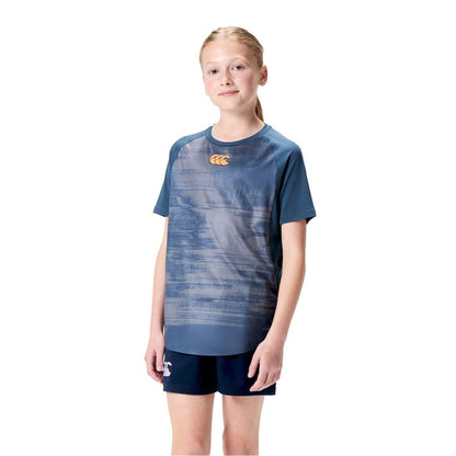 Navy - Side - Canterbury Childrens-Kids Vapodri Training T-Shirt
