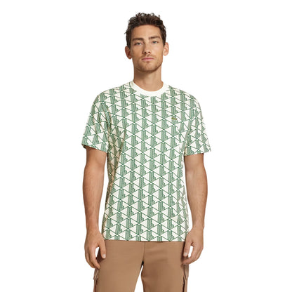 Green - Side - Lacoste Mens All-Over Print Regular T-Shirt