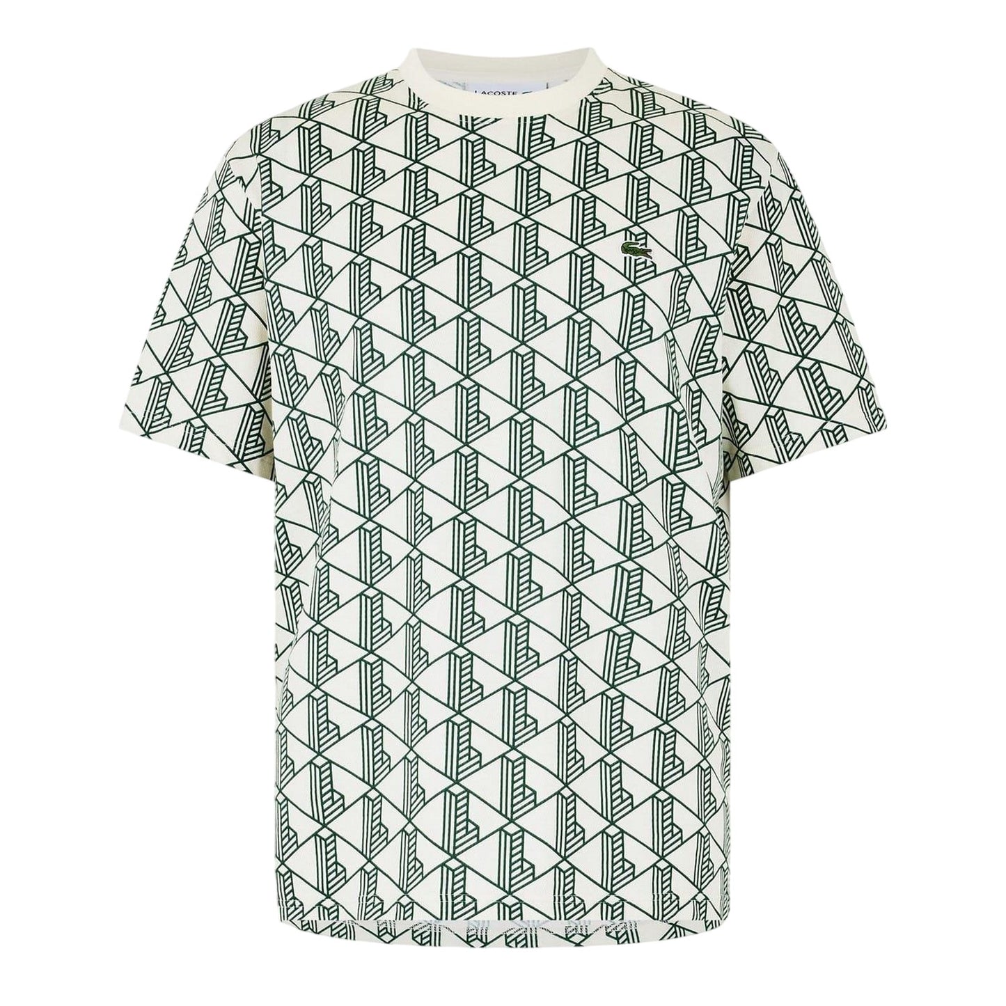 Green - Front - Lacoste Mens All-Over Print Regular T-Shirt