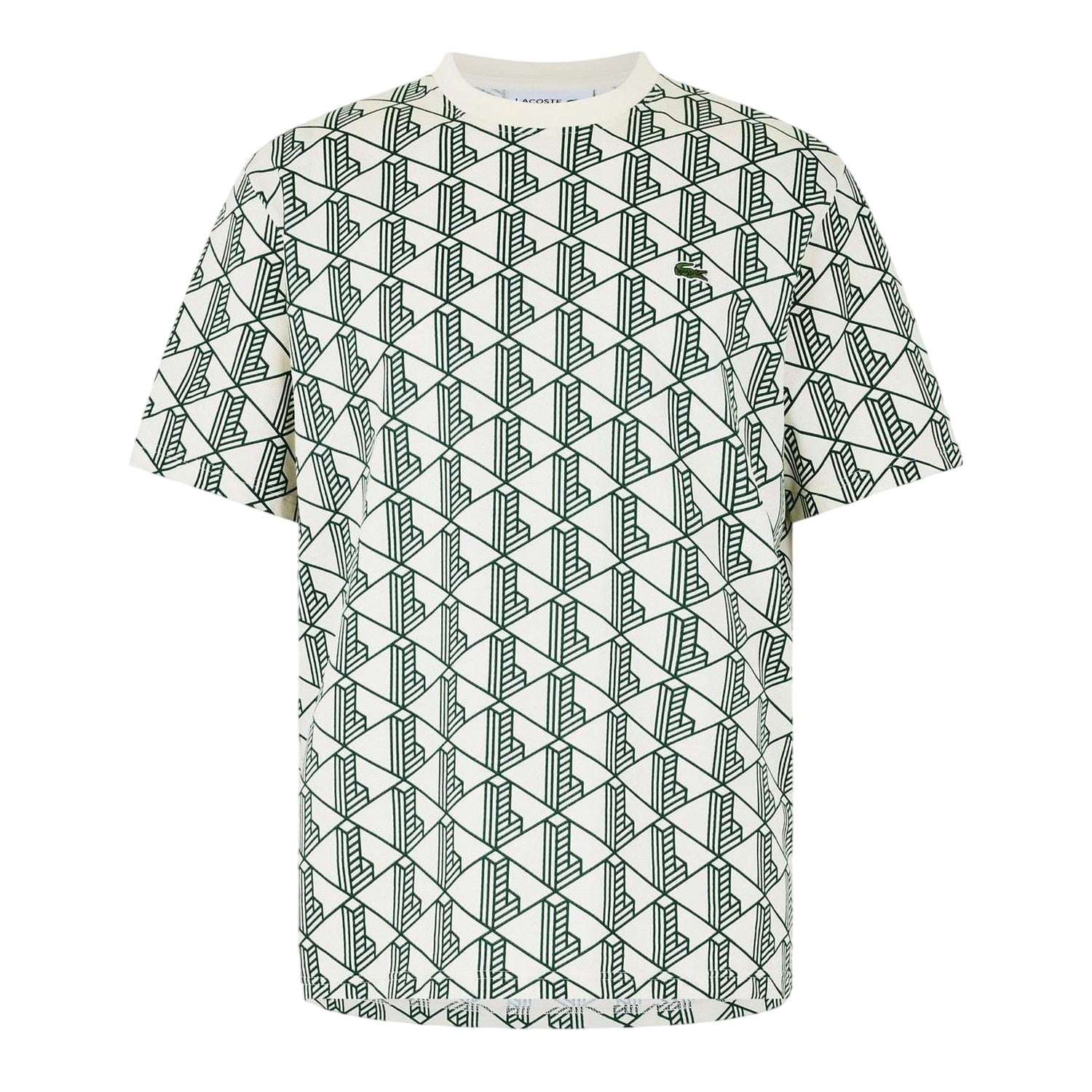 Green - Front - Lacoste Mens All-Over Print Regular T-Shirt