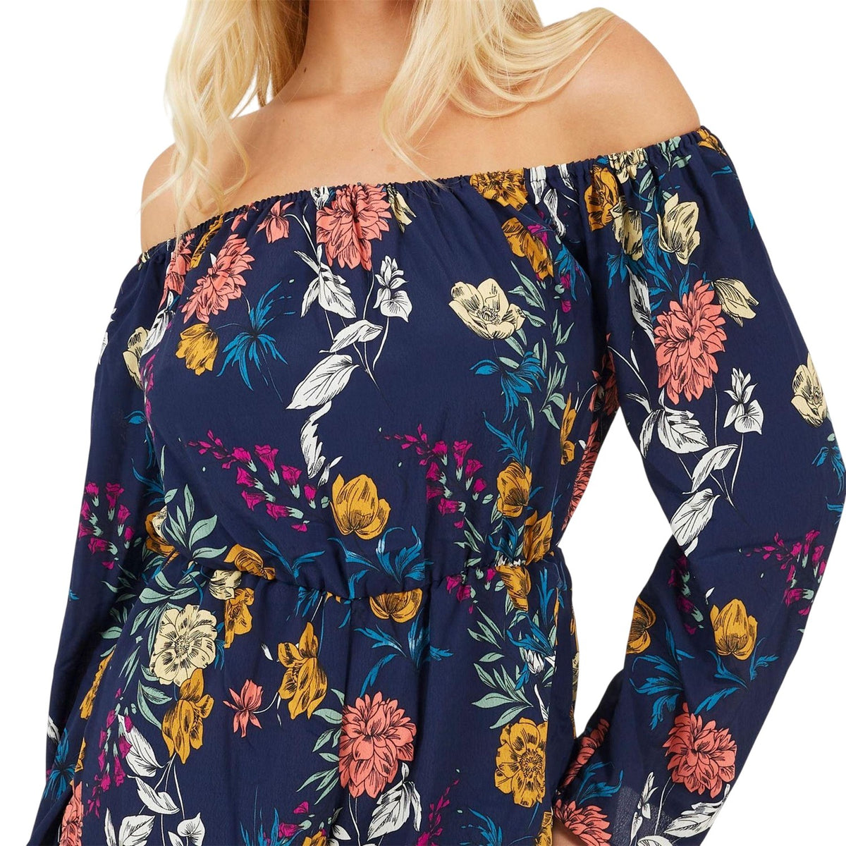 Navy Floral - Side - Brave Soul Womens-Ladies Floral Casual Playsuit