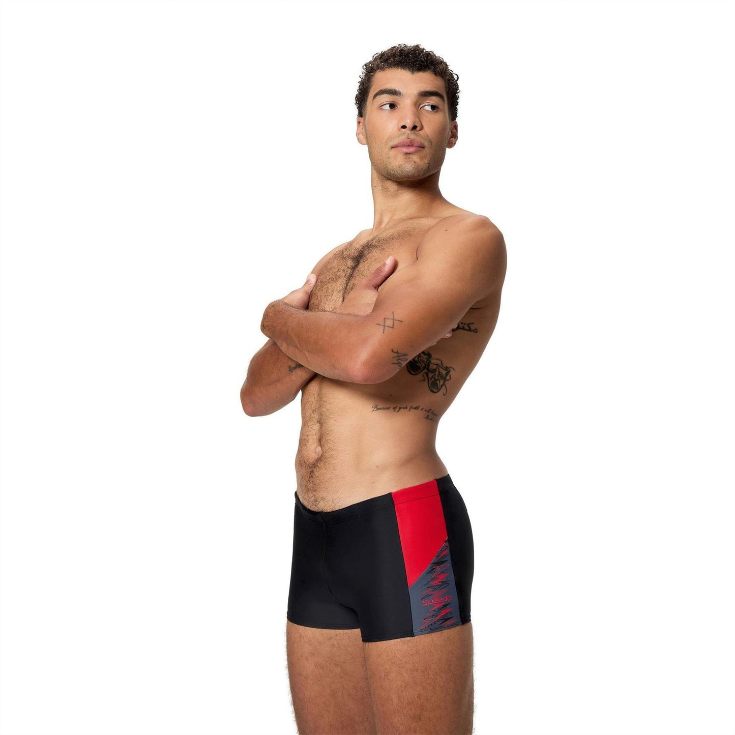 Black-Red - Lifestyle - Speedo Mens Dive Aquashort Swimming Trunks