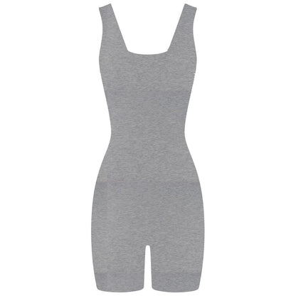 Grey - Front - Honeyz Womens-Ladies Ribbed Slim Sleeveless Playsuit
