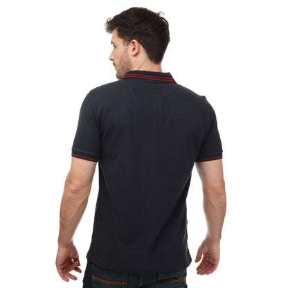 Navy - Back - Ben Sherman Mens Twin Tipped Polo Shirt