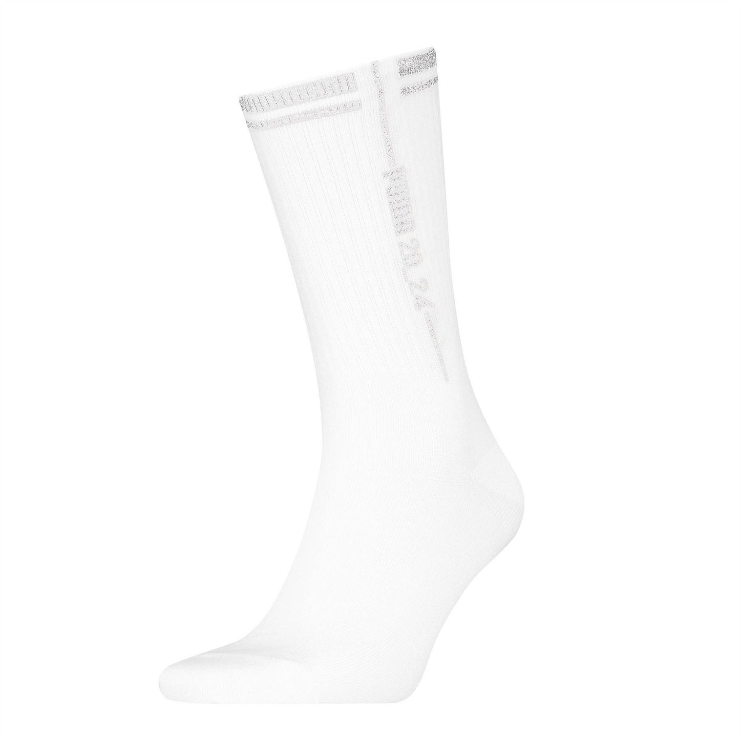White - Front - Puma Mens Logo Crew Socks