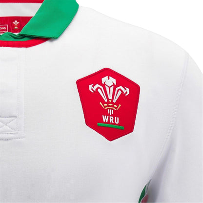 White-Green - Side - Macron Childrens-Kids 2024 Welsh Rugby Union Away Jersey