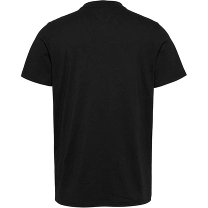 Black - Back - Tommy Jeans Mens Flag Crew Neck Slim T-Shirt