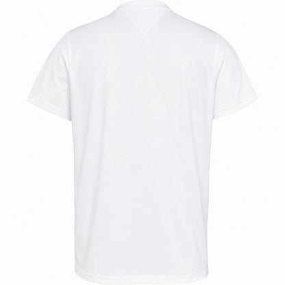 White - Back - Tommy Jeans Mens Flag Crew Neck Slim T-Shirt