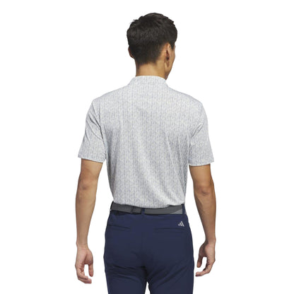 White - Back - Adidas Mens Ultimate 365 Printed Golf Polo Shirt