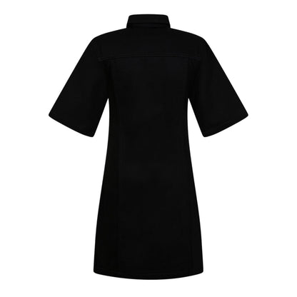 Black-White - Back - Off White Womens-Ladies Denim Shirt Dress
