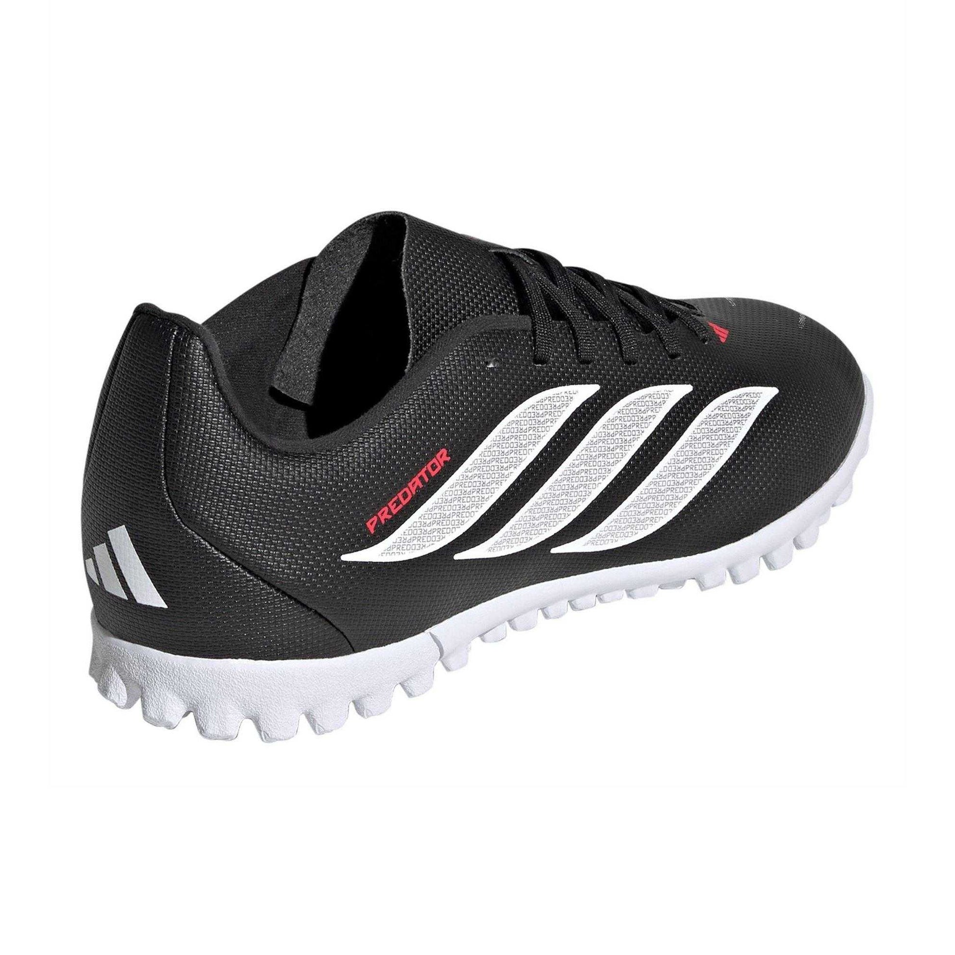 Black-Red - Back - Adidas Childrens-Kids Predator Club Astro Artificial Ground Football Boots